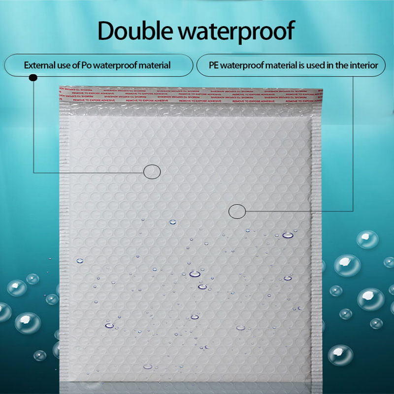 hvid forseglbar boble mailer wrap konvolutter poly forsendelsesposer med boble film wrap